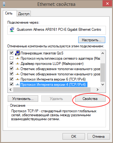Протокол Интернета версии 4 (TCP/IPv4) - свойства