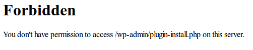 Ошибка 403 при установке плагинов WordPress