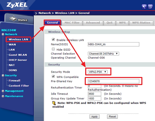 переходим в раздел Wireless LAN и меняем пароль переходим в раздел Wireless LAN и меняем пароль