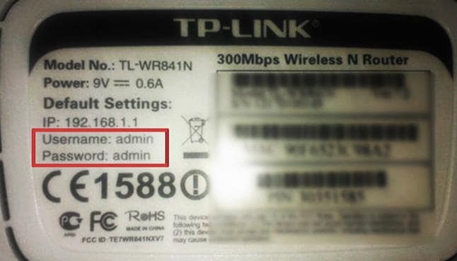 логи и пароль от роутера