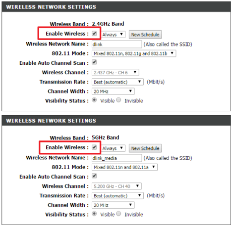 отключаем вай фай на роутере D-link