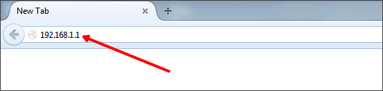 вводим IP адрес роутера в адресную строку браузера