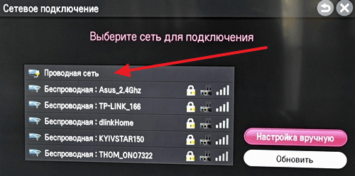 список доступных сетей