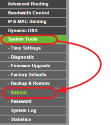 открываем раздел Reboot