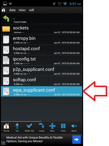 файл с сохраненными паролями от wifi