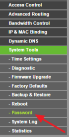 переходим в раздел System Tools – Password