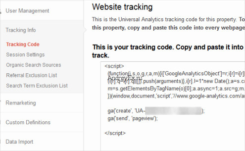 Google Analytics для отслеживания кода