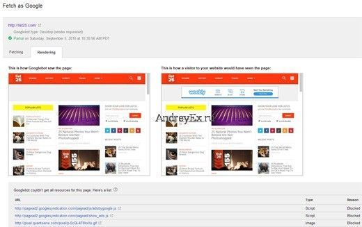 что видит робот Google при загрузке вашего сайта