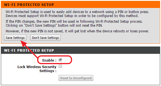 отключите WPS