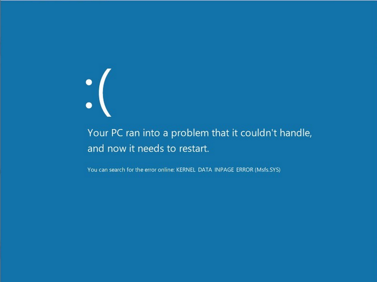 Ошибка kernel data inpage error: избавляемся от синего экрана