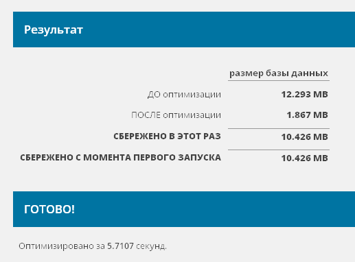 оптимизация базы данных