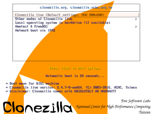 Clonezilla-Boot-Screen