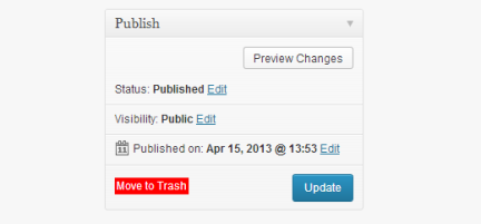 Переместить запись в мусор в WordPress