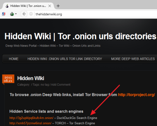 ссылки на ресурсы Глубокого Интернета