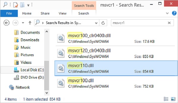 Удалить файл msvcr110.dll