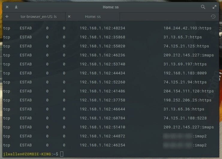 A-complete-listing-of-all-established-TCP-connections.