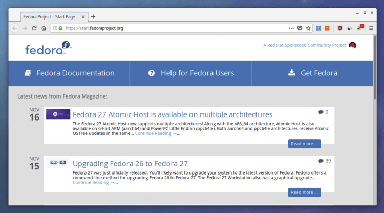 Firefox Nightly с функцией отрисовки на стороне клиента в Fedora