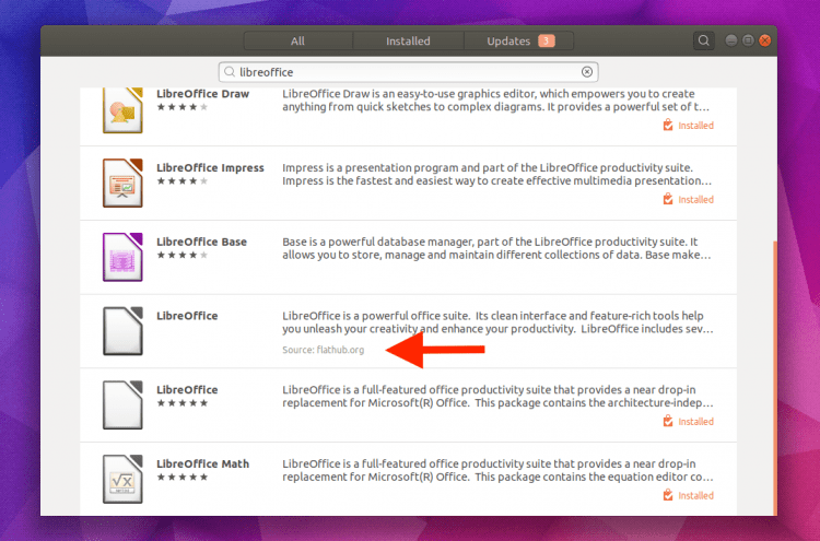 LibreOffice Flathub на Ubuntu