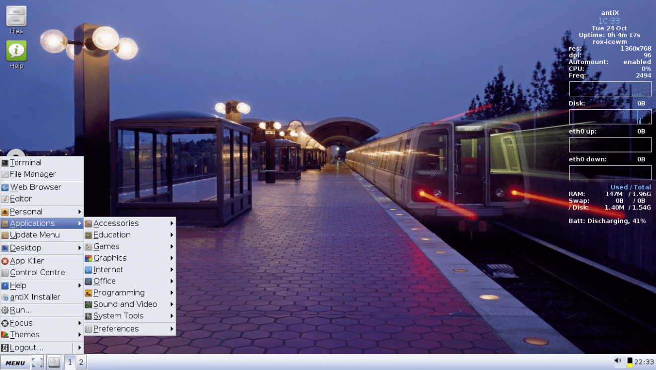 antiX лучший дистрибутив Linux для ноутбука
