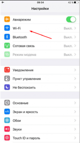 Переход к списку сетей на IOS