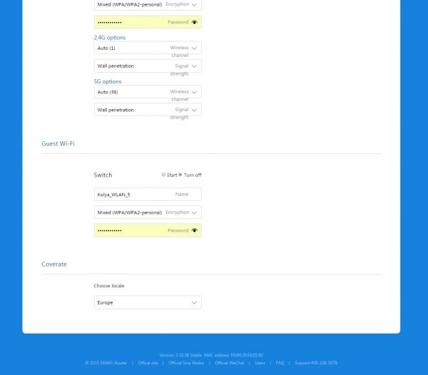 Настройки шифрования и гостевой сети Xiaomi Router 3
