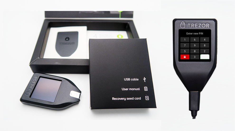 Trezor Model T с сенсорным дисплеем и магнитной док-станцией