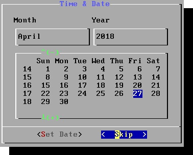 Настройка даты.