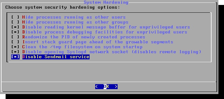  Выбор параметров безопасности системы.