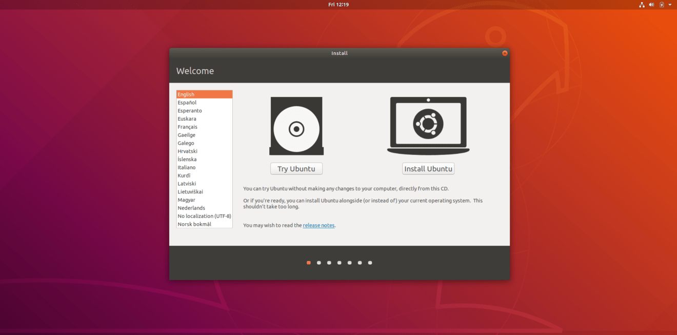 Установка Ubuntu 18.04