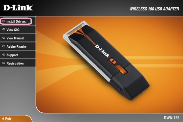 Начало работы с программой D-Link DWA Setup