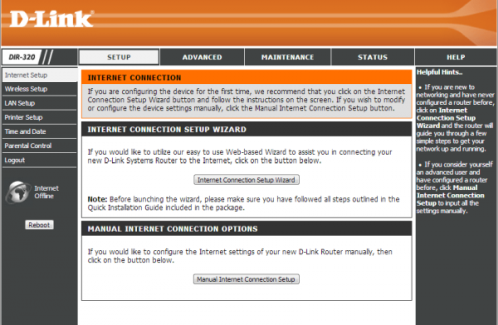 Переход к расширенным настройкам интернета в DIR-320