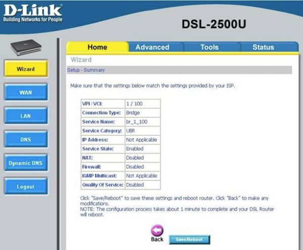 Системный отчет со списком настроек