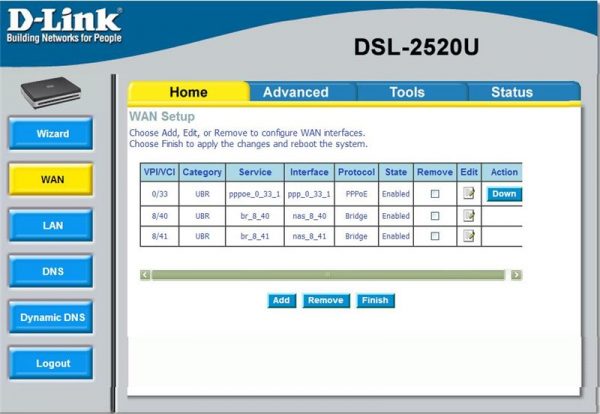 Выбор типа подключения