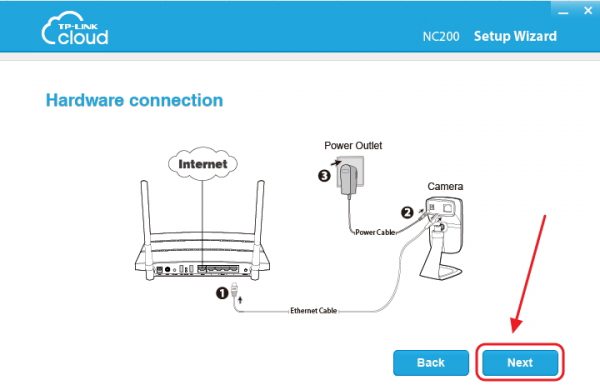 Окно мастера установки камеры