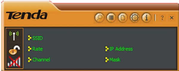 Панель утилиты Tenda WLAN Utility