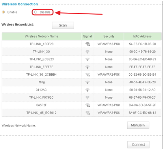 Отключение функции подключения к Wi-Fi-сети