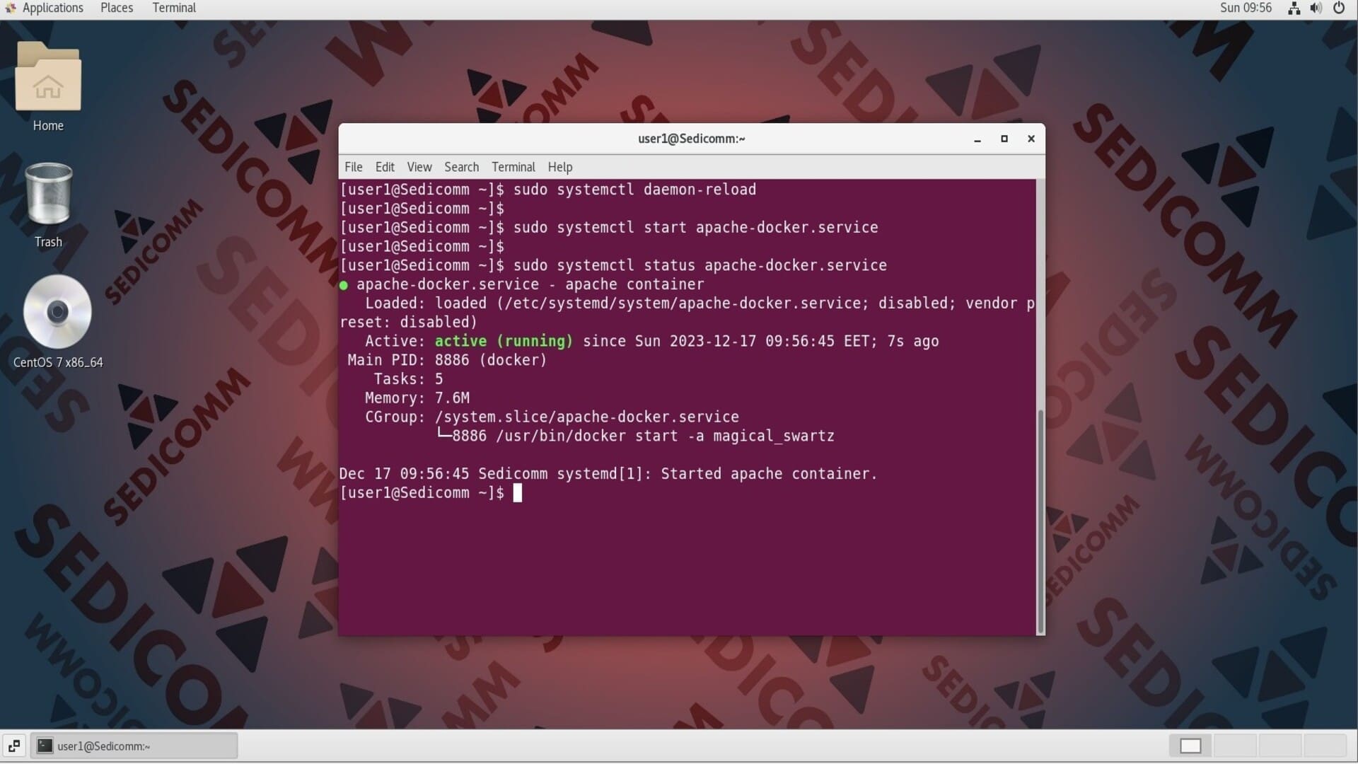 systemctl docker apache