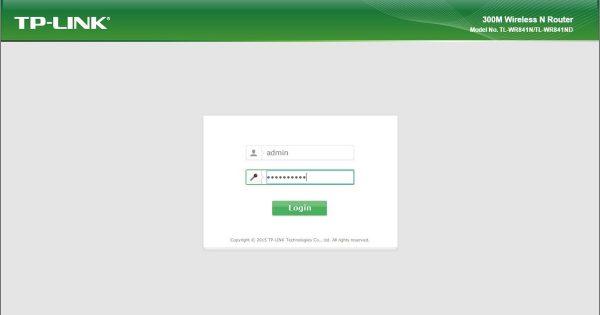 Авторизация в панели управления роутером