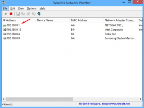 Wireless network watcher — просмотр подключённых устройств