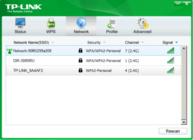 Интерфейс программного обеспечения TP-Link