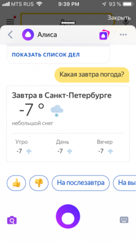 Прогноз от Алисы