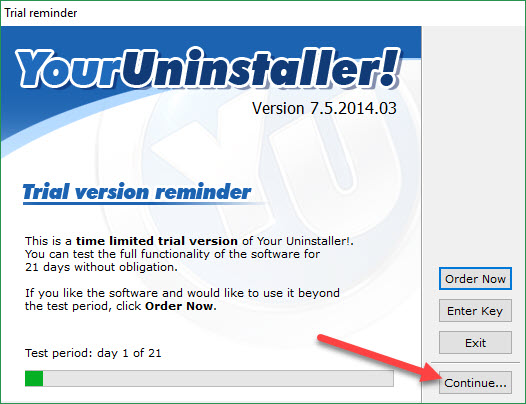 Кнопка Continue