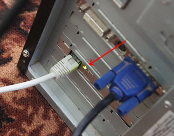 Индикатор работоспособности сетевой карты