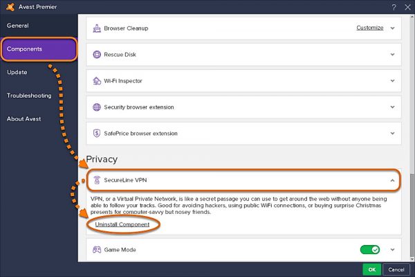 Как удалить SecureLine VPN