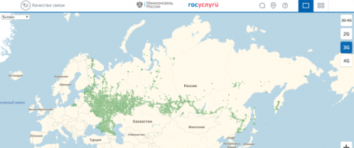 Карта покрытия «Билайн»