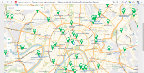 Салоны на карте в Москве