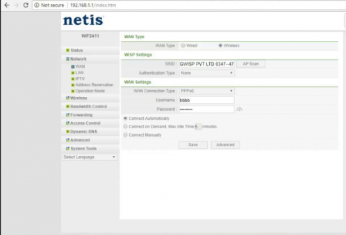 Настройка PPPoE в Advanced