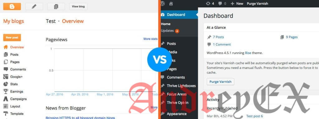 Blogger против WordPress Blogger против WordPress