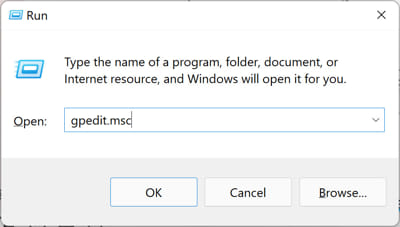 Откройте редактор групповой политики