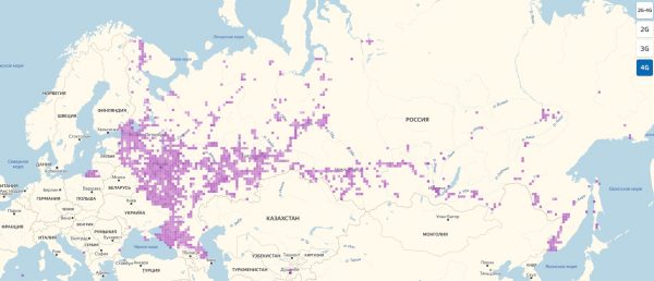 Покрытие 4G от МТС